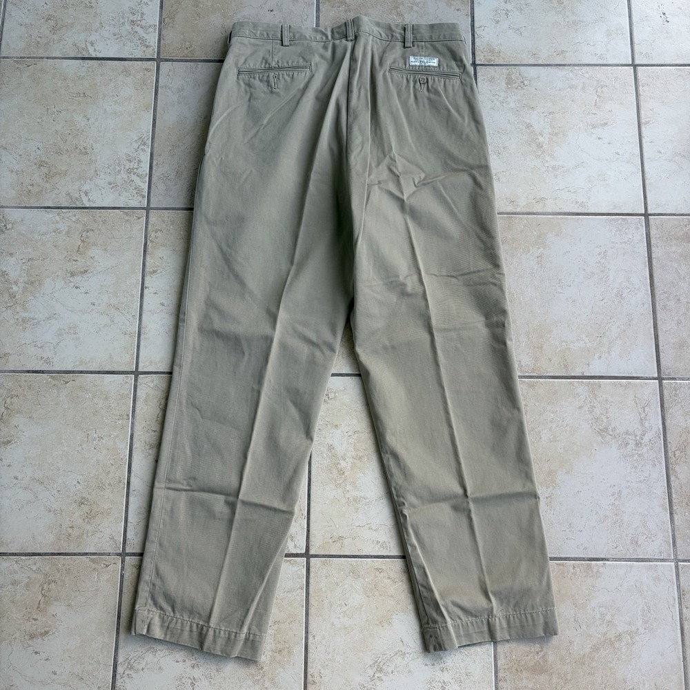 Polo Ralph Lauren Pants Mens 36x32 Khaki Andrew Double Pleated High Rise Chino - Picture 5 of 10